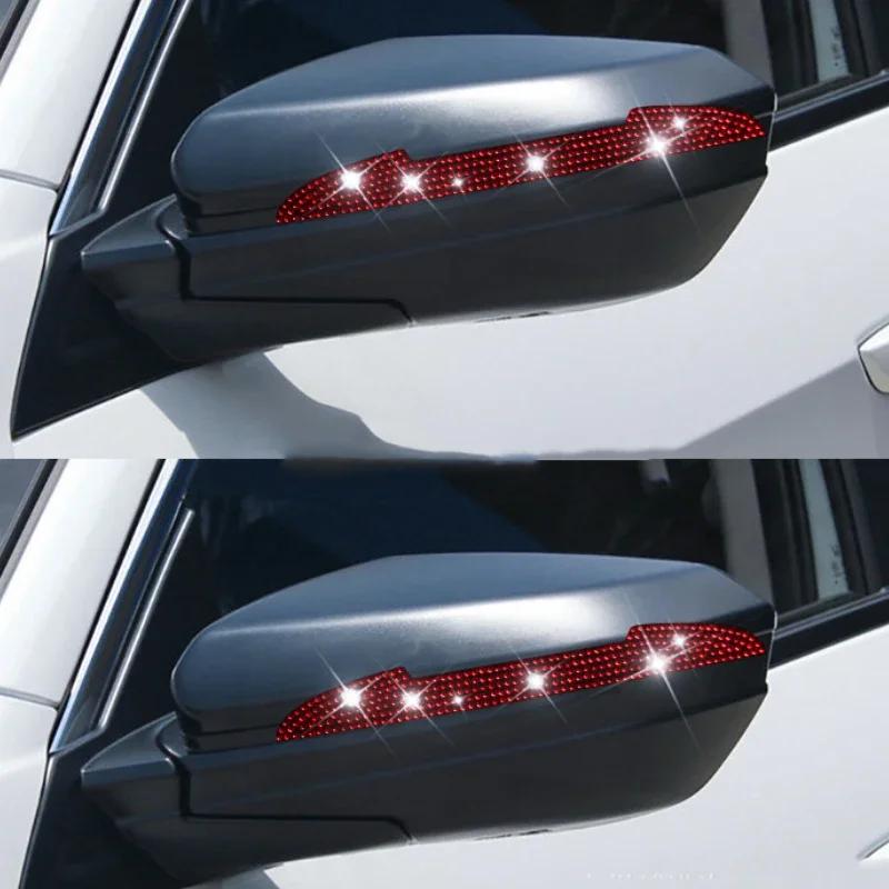 Car Door Edg Scratch-resistant Stickers Handle Car Rearview Mirror Protector Rhinestone Crystal Bling Decoration Sticker Decal