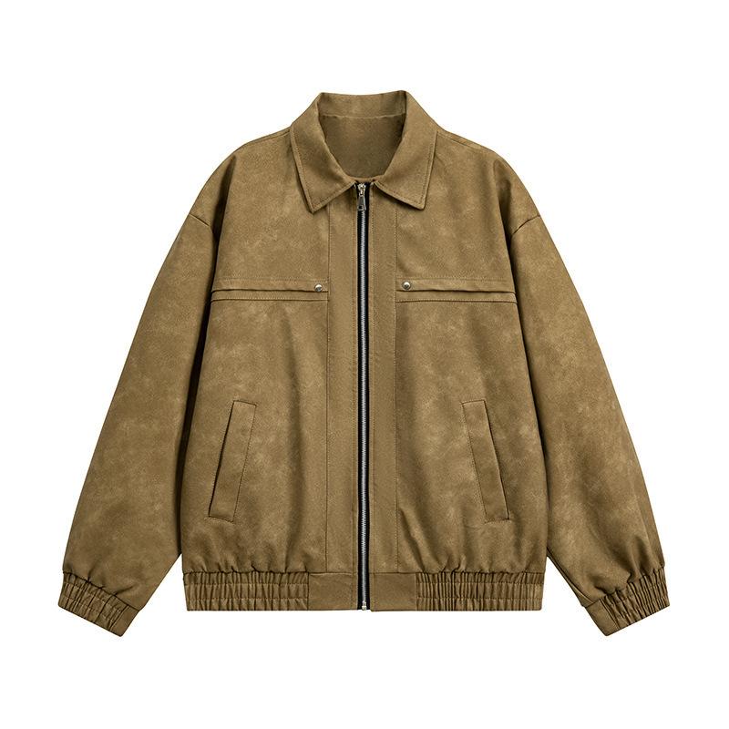 

American Vintage Brown Lapel Leather Jacket M коричневый