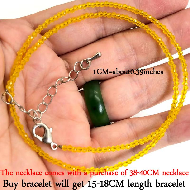 Small Natural Stone Bead Necklace Bracelet for Women,Zircon tourmaline pearl Necklace with , Reki Clavicle Chain, Choker, 2-3mm