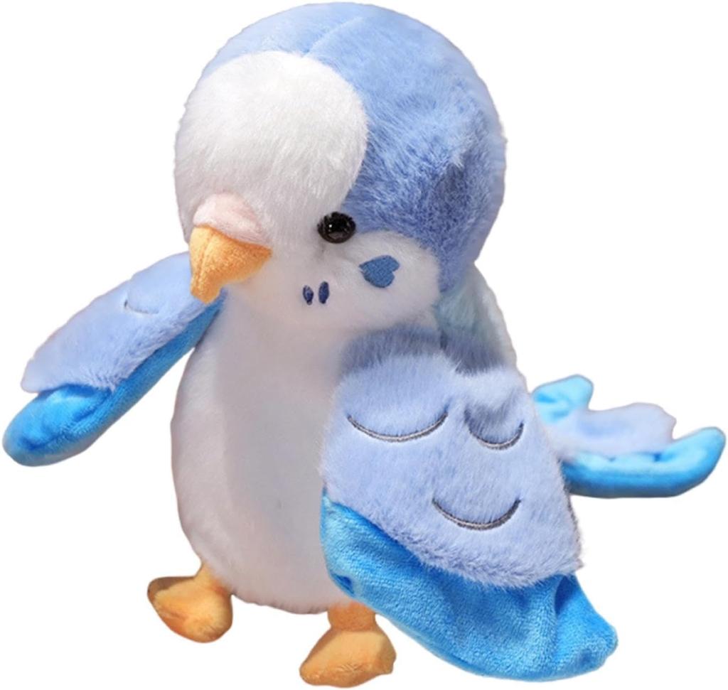 Parrot Hand Puppet Parakeet Plush Toy Fluffy Hand Puppet for Educational Use 20cm [lulubelle] (Blue)