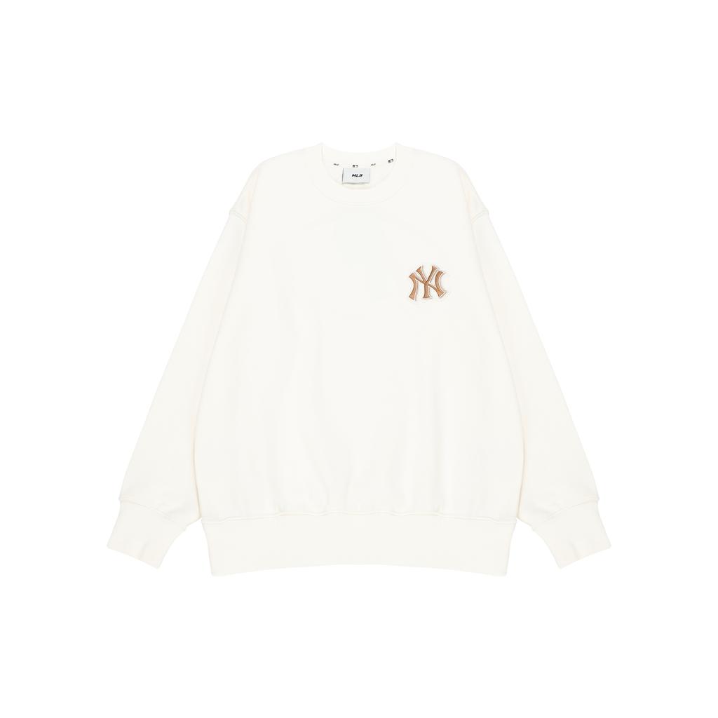 New MLB New York Yankees Sweatshirts Unisex Cream 3AMTB0224-50CRS