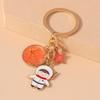 Cute Enamel Astronaut Keychain Star Moon Key Rings Pendants for Key Holder Women Girls Handbag Pendants DIY Jewelry Gifts
