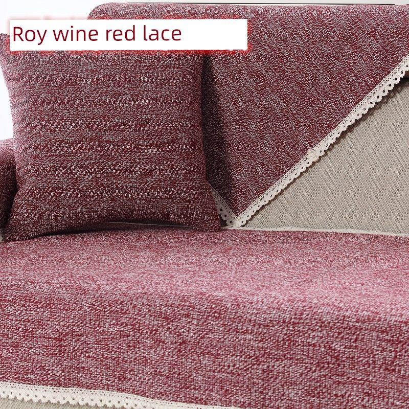 

Подушка для дивана Хлопок Лен Льняная ткань Круглый год Нейтральная Утолщенная Нескользящая Накидка Полотенце для дивана Минималистичная Современная Ткань с защитой от сминания Подушка DEEP Burgundy(Roy burgundy lace) 60*60cm