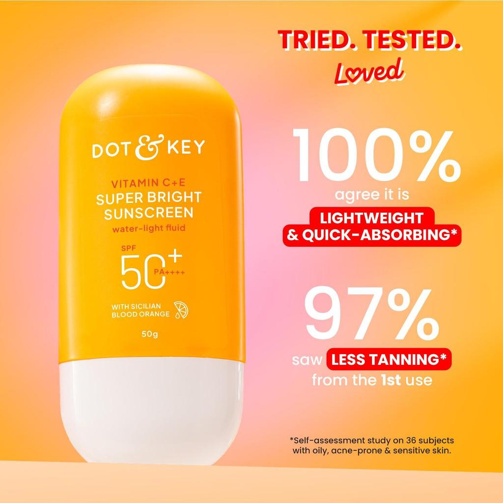 DOT & KEY Vitamin C + E Super Bright Sunscreen Spf 50,50gm Each (Pack of 2)