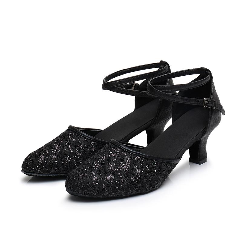 Women's Latin Tango Chacha Ball Party Shoes Closed Toe Waltz Dance Shoes Heel Height 5CM