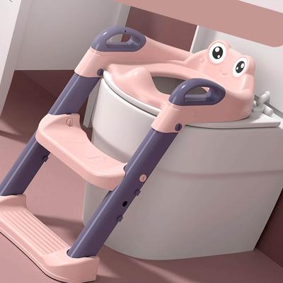 Baby Töpfchen Trainingssitz Faltbarer Kleinkind Toilettentrainingssitz mit Stufe für Kinder Rosa