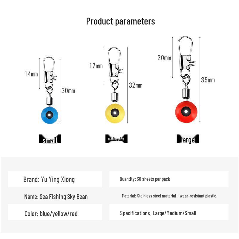 Fishing Tackle Set: Bean-Shaped Float, Connector, Safety Pin, and Figure-Eight Ring for Sea Rod