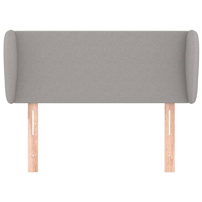 Tête de lit - Avec oreilles (classique) - Gris clair - Tissu respirant et durable - Hauteur réglable