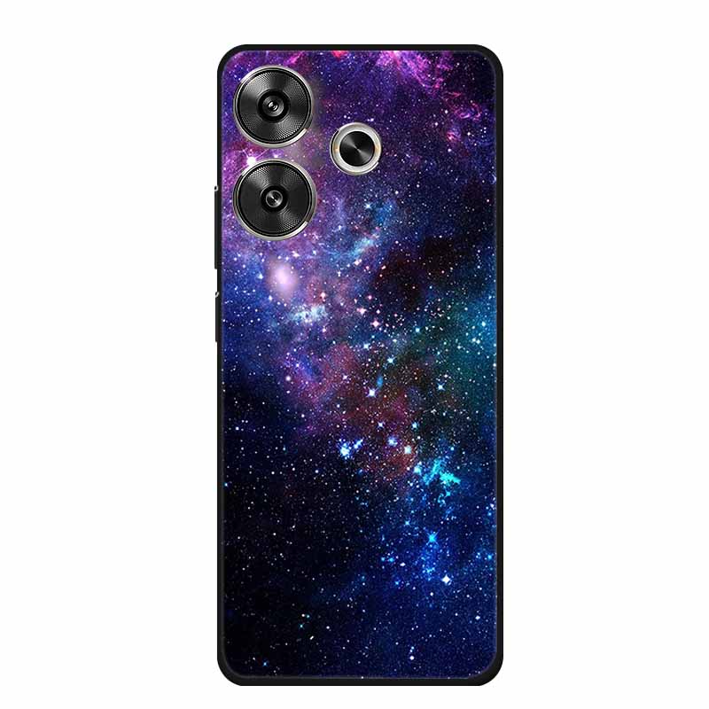 6.79" For Poco M6 4G Case POCOM6 Phone Cover Black Silicone Soft Back Cover Case For Xiaomi Poco M6 4G Case M 6 Protective Coque