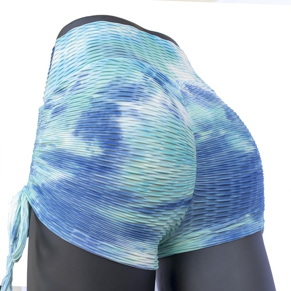 Frauen Yoga Legging Kurze Tie-Dye Hip Lift Sport Jogging Kurze Hosen Atmungsaktive Workout Hose