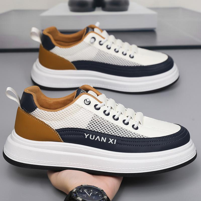 

Shoes Men s summer flying woven surface breathable casual shoes soft sole light sports shoes one piece delivery large size versatile single shoes 46