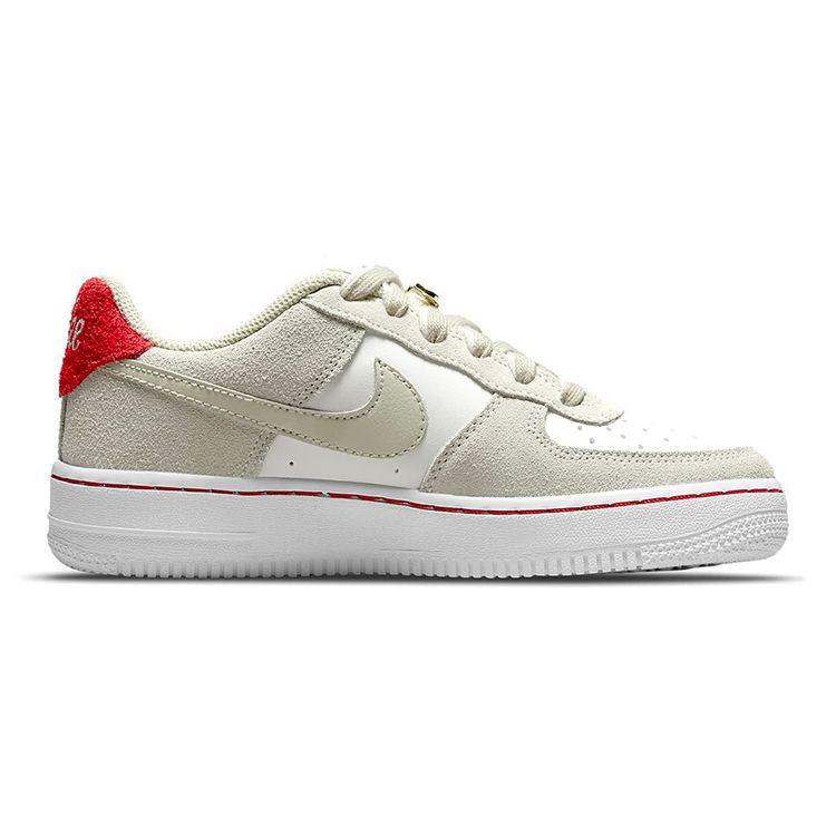 Nike Air Force 1 LV8 S50 GS Light Stone University Red Dětské tenisky Krémová Plachetnicová Černá DB1561-100