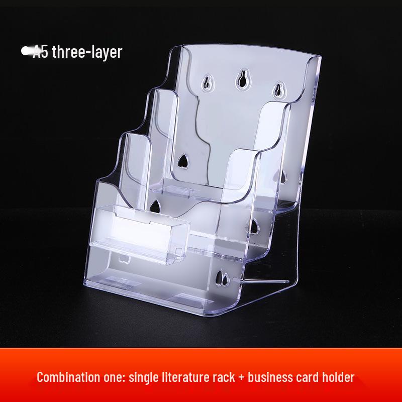 A4 Acrylic Three-Layer Brochure and Leaflet Display Stand