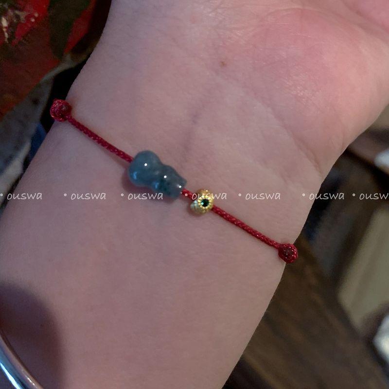 

Ouswa Оригинал * [Нефритовая Маленькая Тыква] Пара для Подруг Счастливая Красная Веревка Новый Китайский Ручной Работы Регулируемый Ремешок для Ношения Emerald small gourd red rope