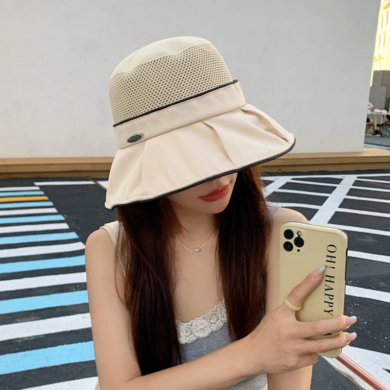 

Весна и осень новая шляпа женская сетка глаз верх металлическая стандартная шляпа-ведро летняя солнцезащитная дышащая шляпа от солнца Average size