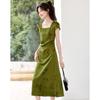 2025 New Chinese Style Green Slimming Summer Dress