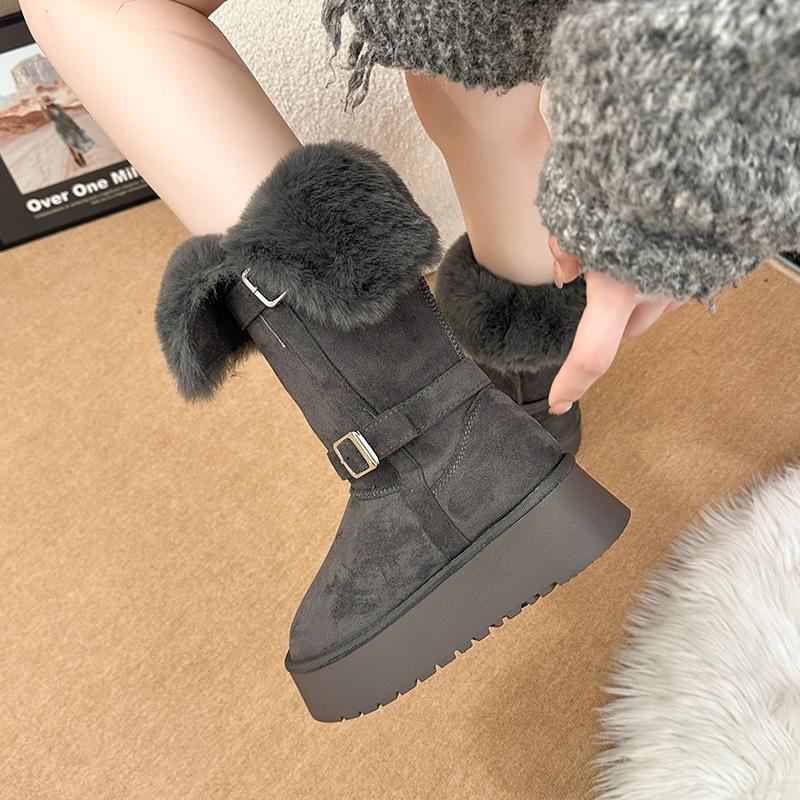 Women's Thick Soled Fashion Winter Lightweight Warm Anti Cold Snow Boots Non-slip Casual Sneakers Cotton Boots