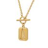 18K Gold-Plated Geometric Necklace with OT Buckle and Zircon Inlays