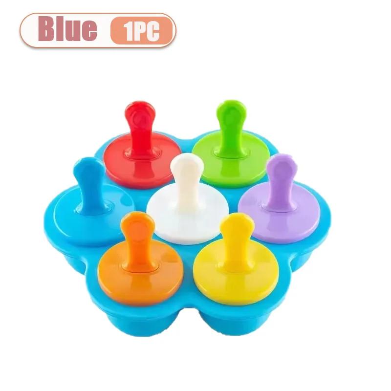 

1/2/4 шт. 7 отверстий DIY Пластиковая форма для мороженого Изготовление шариков мороженого Формы для эскимо Детский фруктовый смузи Аксессуары для дома Кухонные инструменты