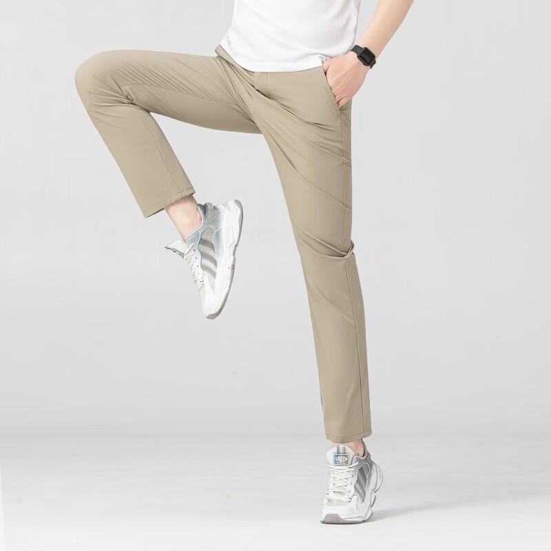 Men's Relaxed Fit Straight Leg Elastic Waist Casual Trousers