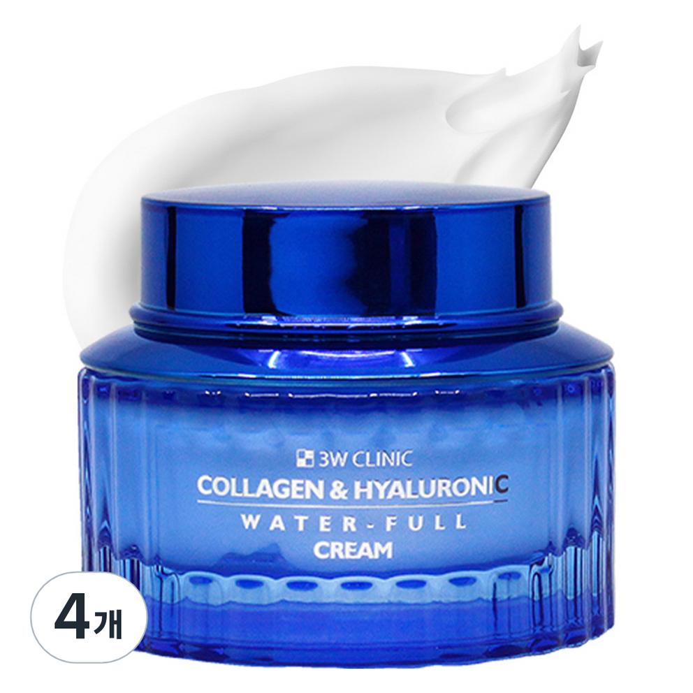 3W Clinic Collagen & Hyaluronic Water-Full Cream, 55g, 4pcs