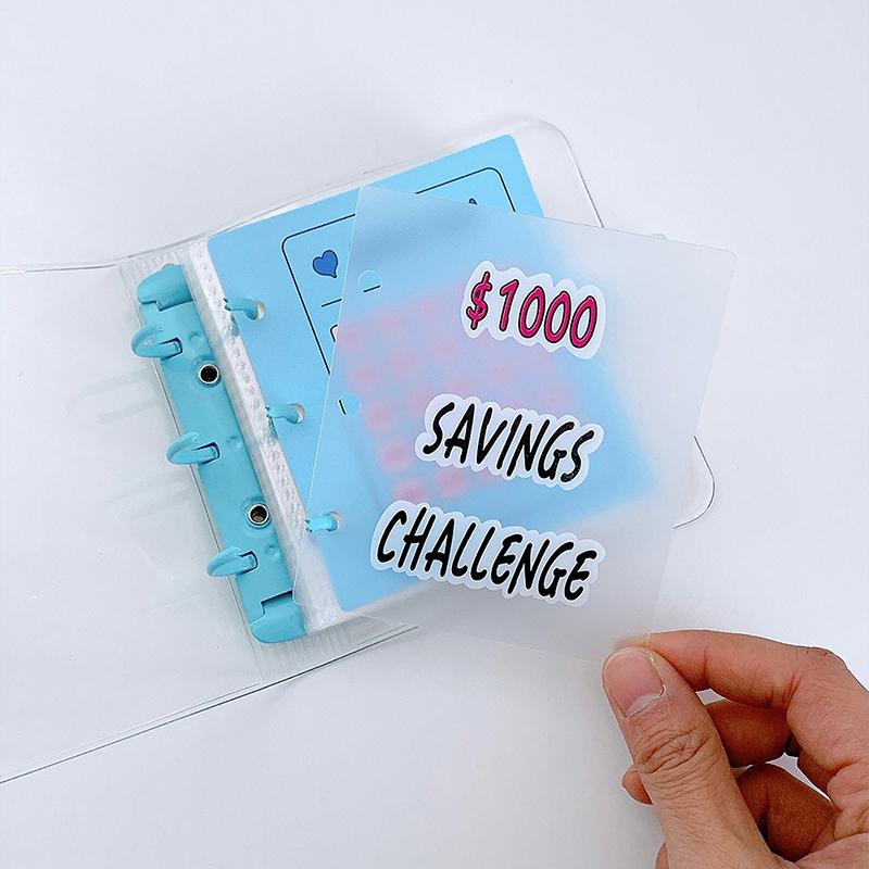 Pvc $1000 Pengesparing Utfordring Permknapplukking Mini Budsjettperm Konvoluttspareutfordringer Bok Holdbar bærbar