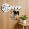 Key Hook Widened Back Plate Wooden Wall Rack Rustic Style Organizer for Entryway Kitchen