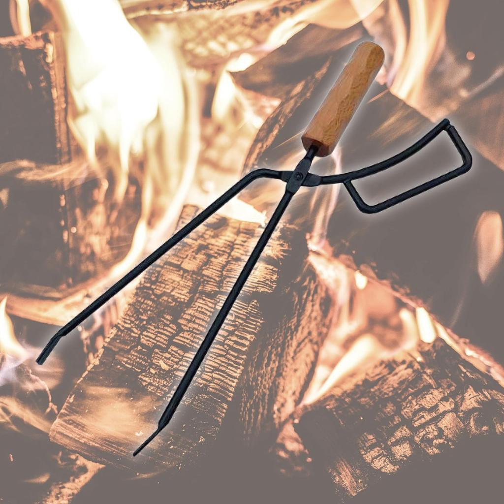 RODGERS Firewood Fireplace Charcoal BBQ for Fireplace Camping with Storage for Firewood Stainless Fire Fire Scissors RGOD-TONGS-BKSET Tongs, Tongs,
