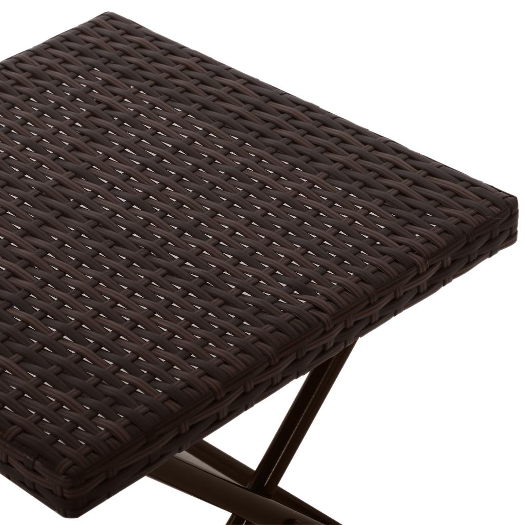 Side Table Made of Poly Rattan, Foldable, Coffee Table, Tray Balcony Table, Garden Table, Sofa Table, Tea Table, Garden Furniture