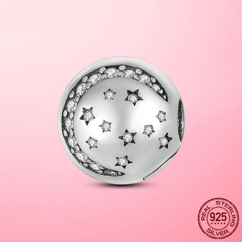 Verschlussclip 925 Silber Sicherheitskette Clip Charms Stern Perlen Stopper passend für Original Dora Armband Original DIY Schmuck