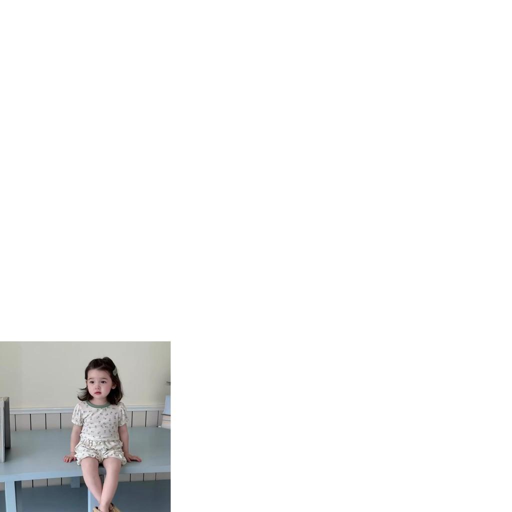 Adorable Summer Girls Two Piece Outfit Set Soft Breathable Cotton Pajama Shorts