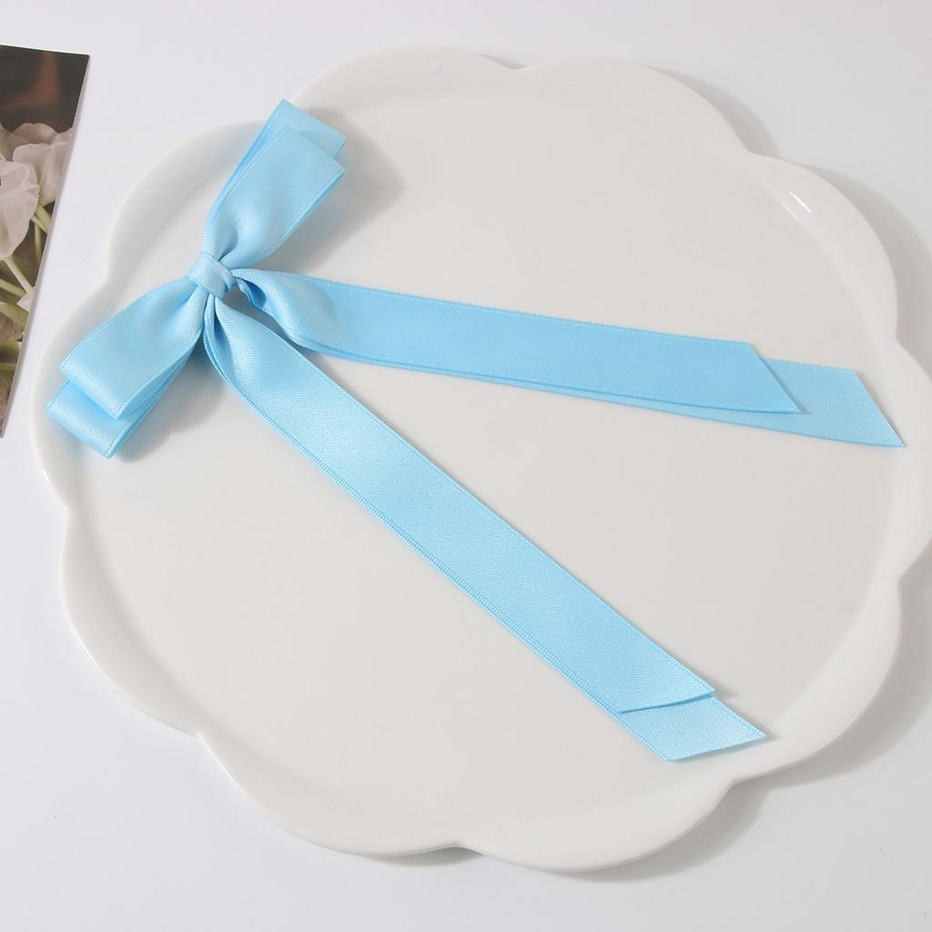 1pc Sweet Bow Hair Clip Top Clip Korean Version Long Ribbon Duckbill Clip Hairpin High-end Accessory Item