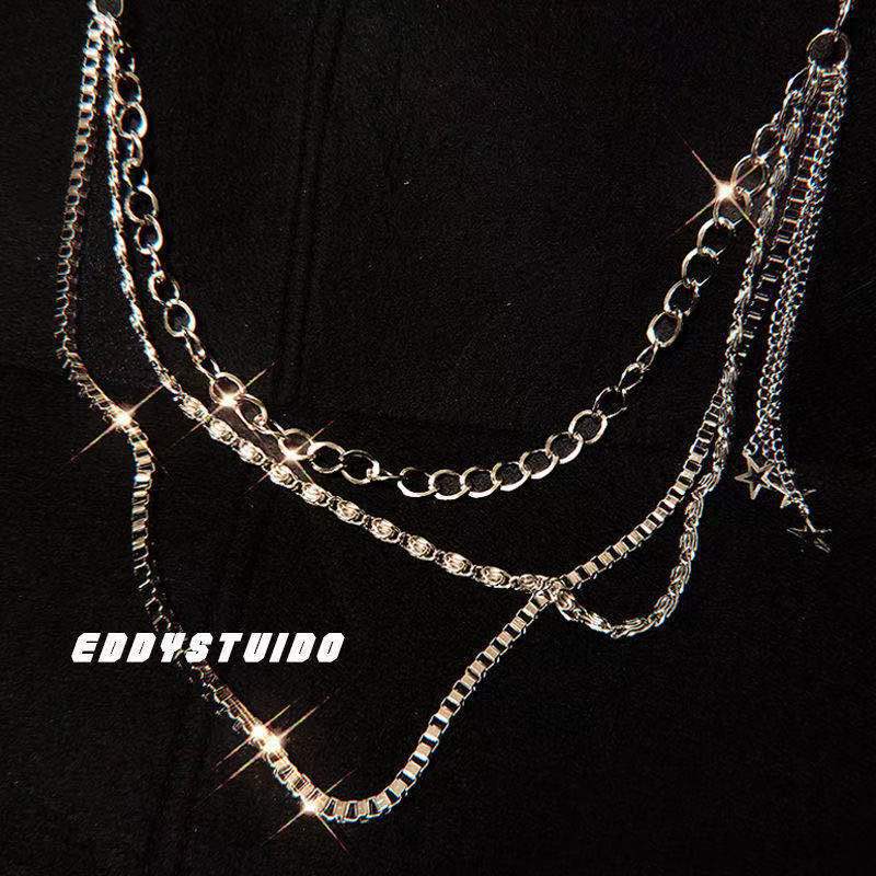 Ins Men and Women Trendy Waist Chain Punk Non-mainstream Metal Star Decoration Jeans Accessories Chain Multi-layer Pants Decoration