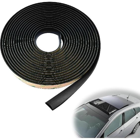 16.5FT/5M Car Windshield Seal Strip & Sunroof Rubber Seal, Universal Automotive Weather Stripping Seal Strip for Car Front Rear Windshield, Sunroof,