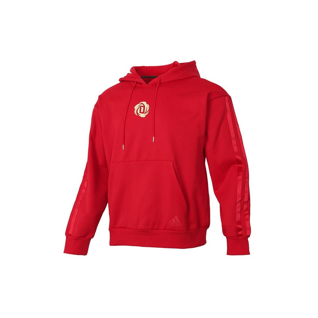Adidas CNY Series Rose Print Hoodie Sweatshirt Men Tops Crimson GN5367