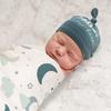 2 Teile/satz Neugeborenen Baby Empfang Decke Stirnband/Hut Baumwolle Swaddle Wrap Handtuch