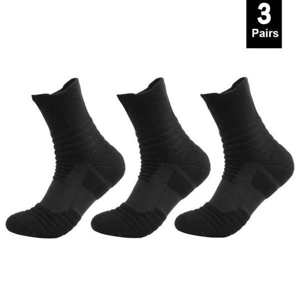 3 Pairs Anti-slip Football Socks Men Women Cotton Sock Short Long Tube Soccer Basketball Sport Socks Breathable Deodorous Socks 39-45