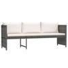 6 Piece Garden Lounge Set with Cushions Poly Rattan Grey