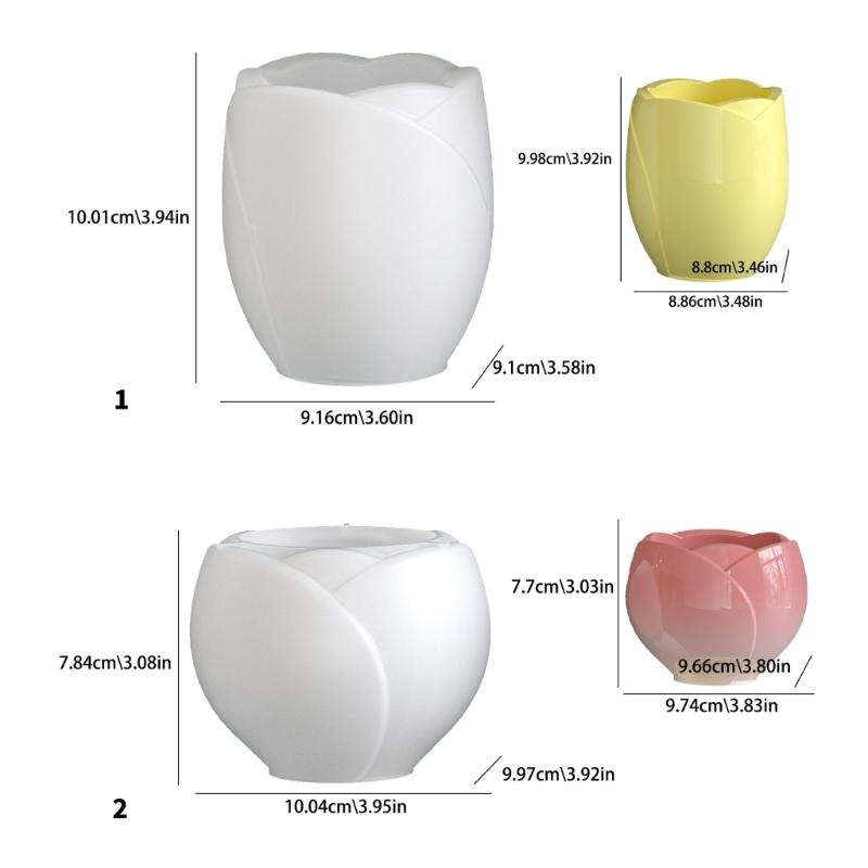 Silicone Tulips Mould For Resin Crafting And Plasters Storage Cups Flexible Designs Easy Demolding Jewelry Holder Gift