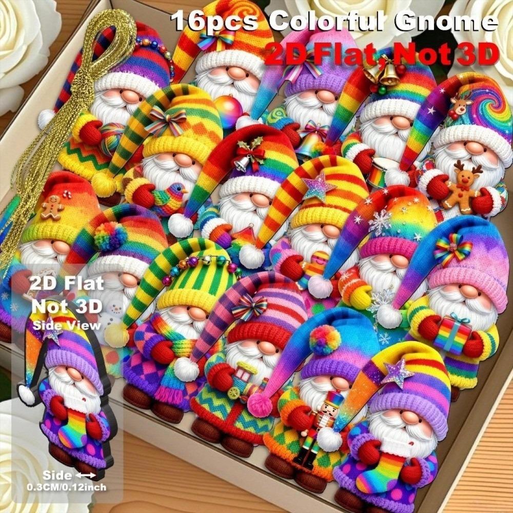 16 Pieces Set Santa Claus Christmas Hanging Ornaments Santa Claus Ornaments  Christmas Tree 10cm