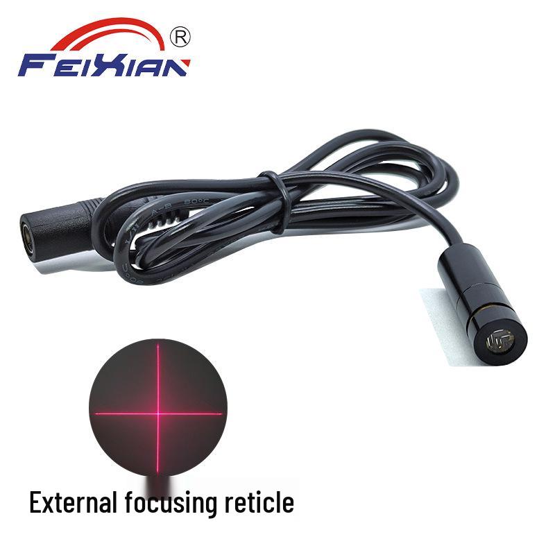 10X35mm 650nm 5mW Red Cross Laser Emitter with Adjustable Focus & DC Interface for Clothing Positioning