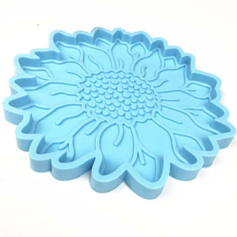 DIY Šperky Dekorativní Podtácek Epoxidová Silikonová Forma DIY Křišťálový Achátový Podtácek Forma Slunečnice Podložka pod Hrneček Forma pro Lití Pryskyřice