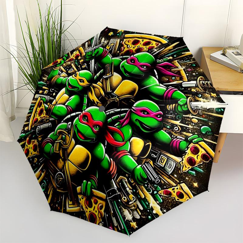 

1pc Turtles Automatic Folding Umbrella - Compact 8-Rib Design, Durable Plastic & Iron, Perfect Gift for Friends & Family, yy250923036
