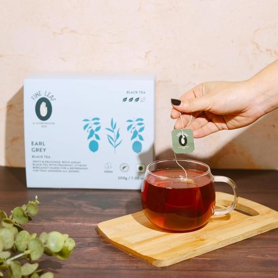 Luxmi Estates - Fine Leaf Earl Grey | Premium Assam Black Orthodox Tea With Natural Bergamot Flavour | 100 tea bags * 2g | 200g