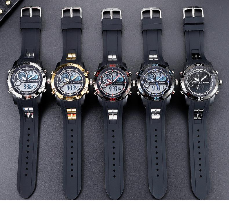 Sanda Multifunctional Waterproof Sports Watch for Students and Men - Black Technology Style