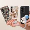 Per Realme C83 C100 Custodia per Telefono Floreale Margherita Estetica Luna Notte Modello Fiocco Funda Copertura Posteriore in Silicone Morbido Opaco Realme P4 Lite