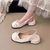 Bow Mary Jane Single Shoes Women's Shoes 2025 Summer New Bag Head Sandals with Skirt High Heels Evening Shoes