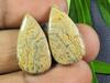 Natural Picture Jasper Matched Pair Pear Gemstone Loose Cabochon 13X23MM SK-677
