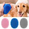 1PC Dog Bath Brush Grooming Shedding Soothing Massage Rubber Bristles Curry Comb with Adjustable Ring Handle for Pet Dogs Cats