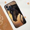 Beautiful Black Horse Phone Case For iPhone 17 Pro Max 14 13 12 11 15 16 Pro Max mini 15 Plus 16e 17 Air Funda